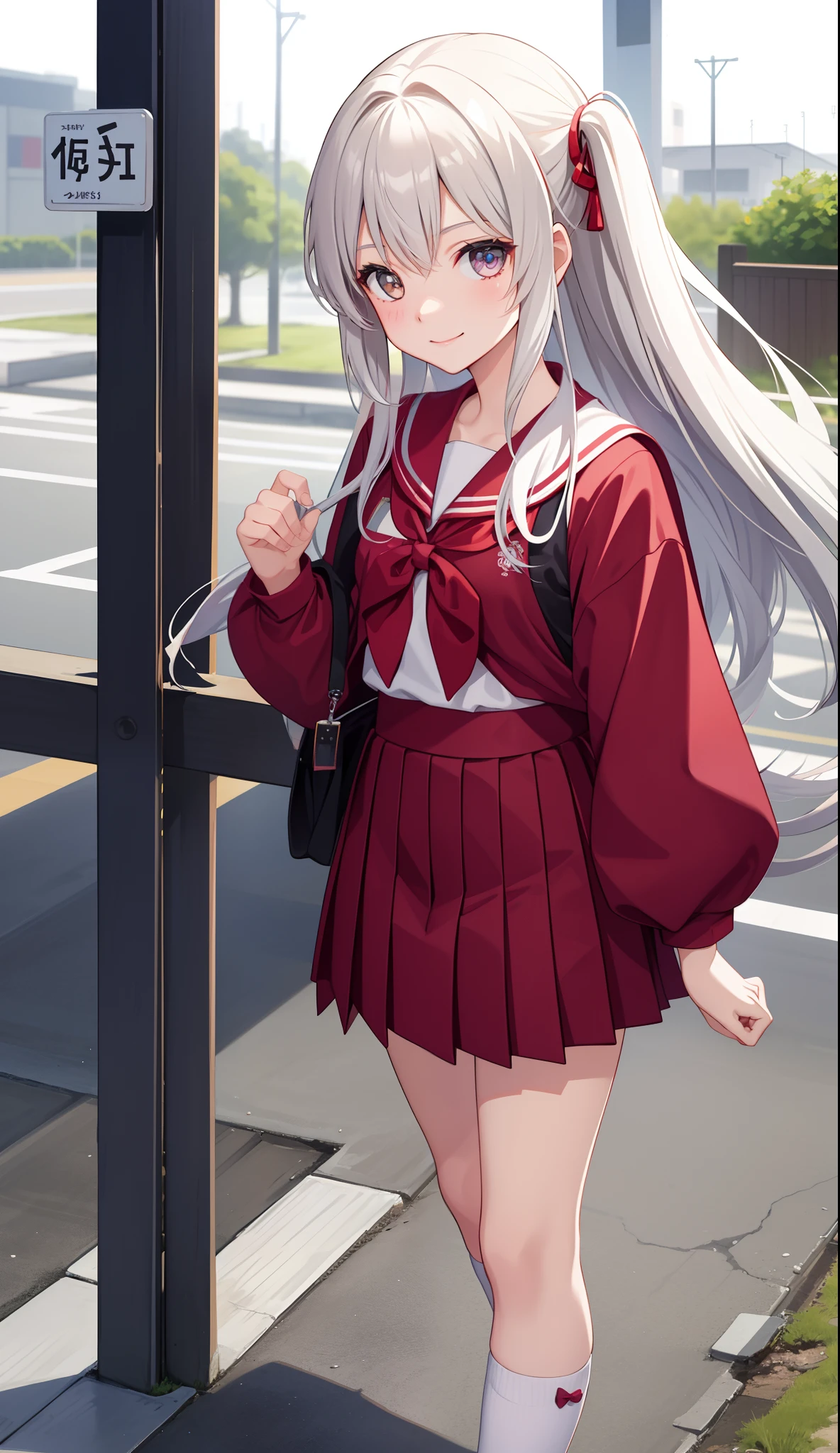 1girl in、AS-Adult、A smile、Japanese、highschool、校服、serafuku、