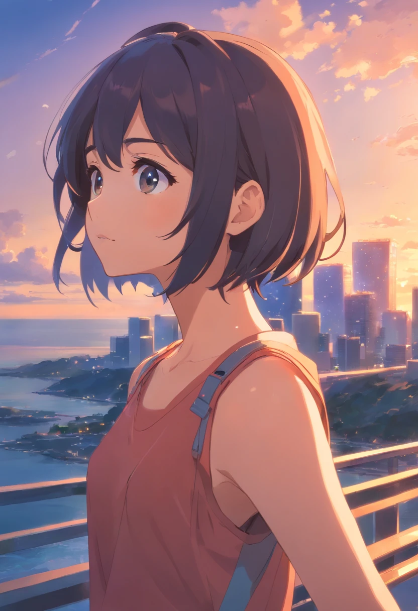 Nobara, Girl looking at us, cabelo curto laranja,sem franja, seminua, grande bunda, grande seios, magra, curvas, cabelo laranja,cabelo curto,Shy face shy girl, with your hands on your chest,segurando os seios, cabelo laranja garota mostrando seio
