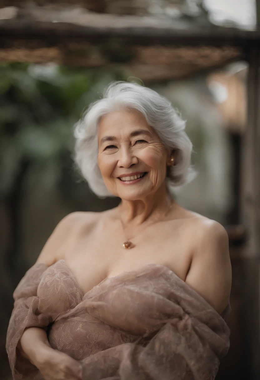 75 years old Mom MILF Korean, Lady large earring Big choker navel piercing decoration A bracelet Silver Hair realisitic Gorgeous Madame Beautiful Mature Woman sexy Smile Gentle woman navel piercing 4K High quality shower room Gorgeous Madame Beautiful Mature Woman