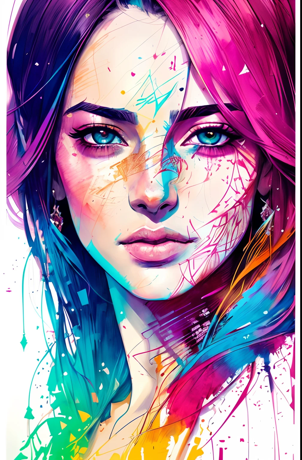 swpunk style synthwavea punk rock superstar beautiful confidant woman singing by agnes cecile, luminous design, neon colours, ink drips, cyberpunk city night club