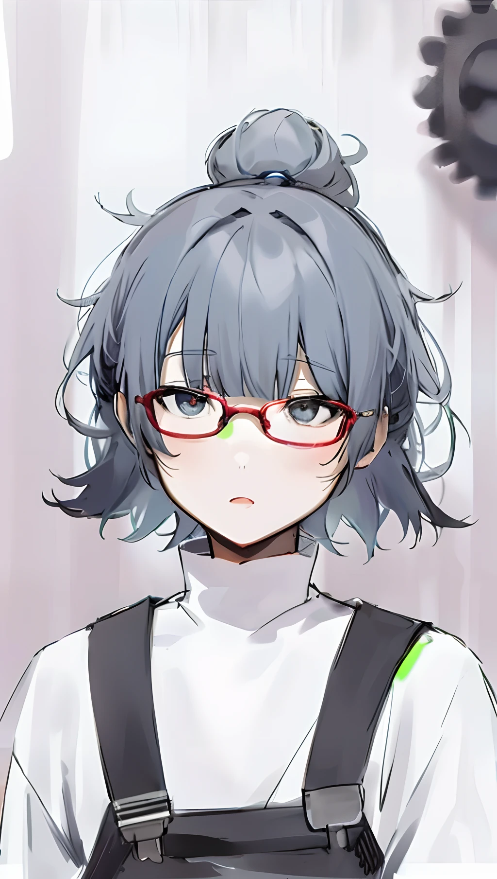 wears glasses、Anime girl with white shirt and black suspenders, Anime moe art style, wataru kajika, fubuki, With glasses, 2 d anime style, saori, made with anime painter studio, hana yata, portrait gapmoe yandere grimdark, Guviz, inspired by Okumura Togyu, eye glass