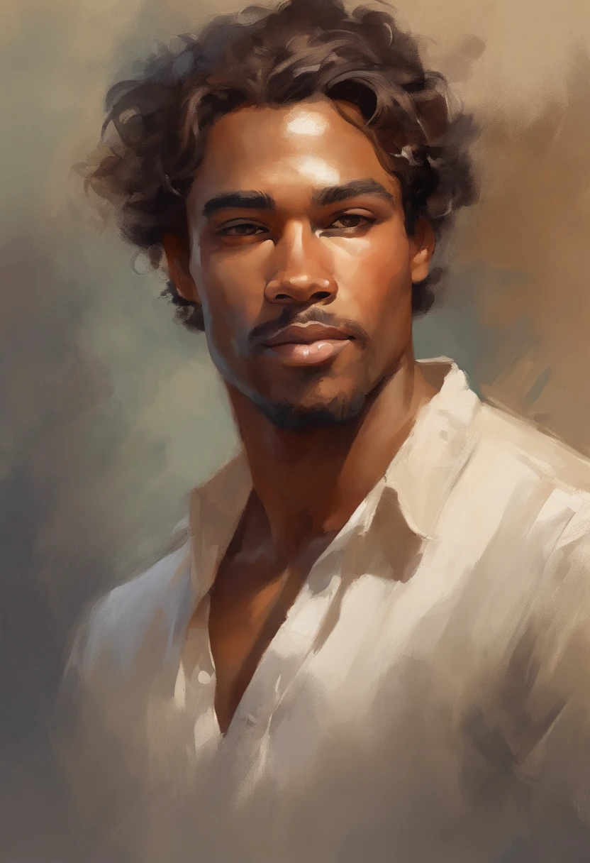 1/2 body, whole body, Vintage watercolor, beautiful man with short brown hair, dark tan skin tone, happy face, head up, closed eyes , arms raised, a simple minimal art with soft colors, using Boho style, tale of fairy, not laminated, Disney movie m close-up of a cartoon character, cute detailed digital art, digital painting, high quality 8k detailed art, loish and wlop, Guweiz style art , painting art, cute digital art, detailed digital painting,