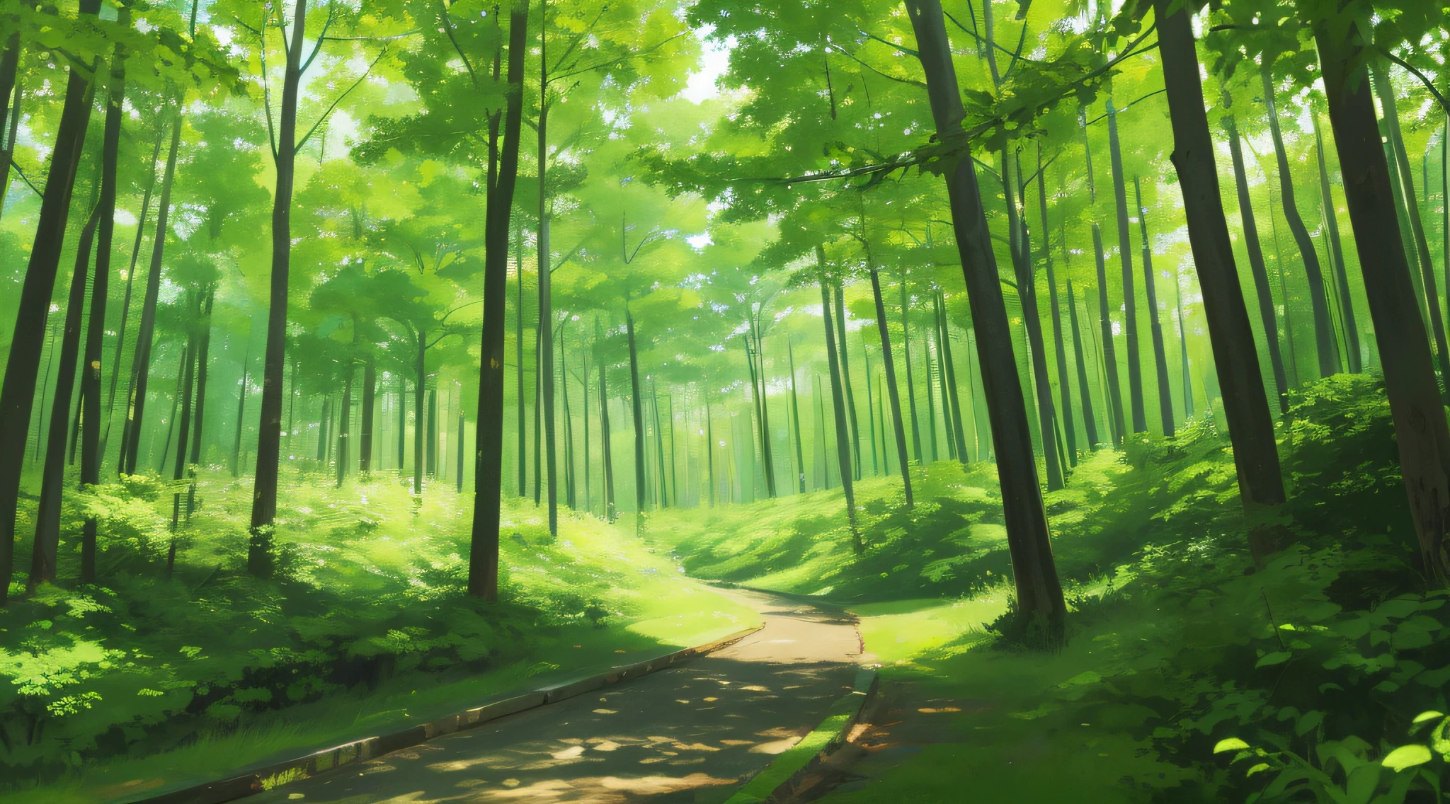 green color、ln the forest