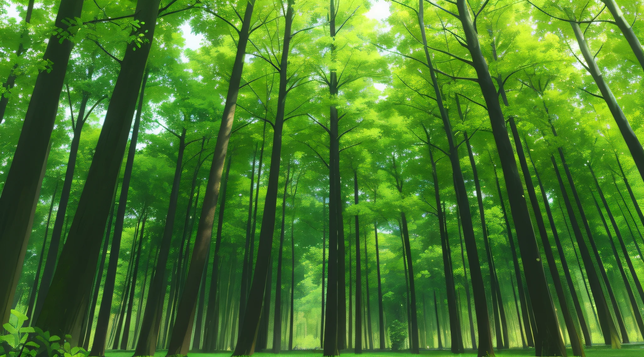 green color、ln the forest
