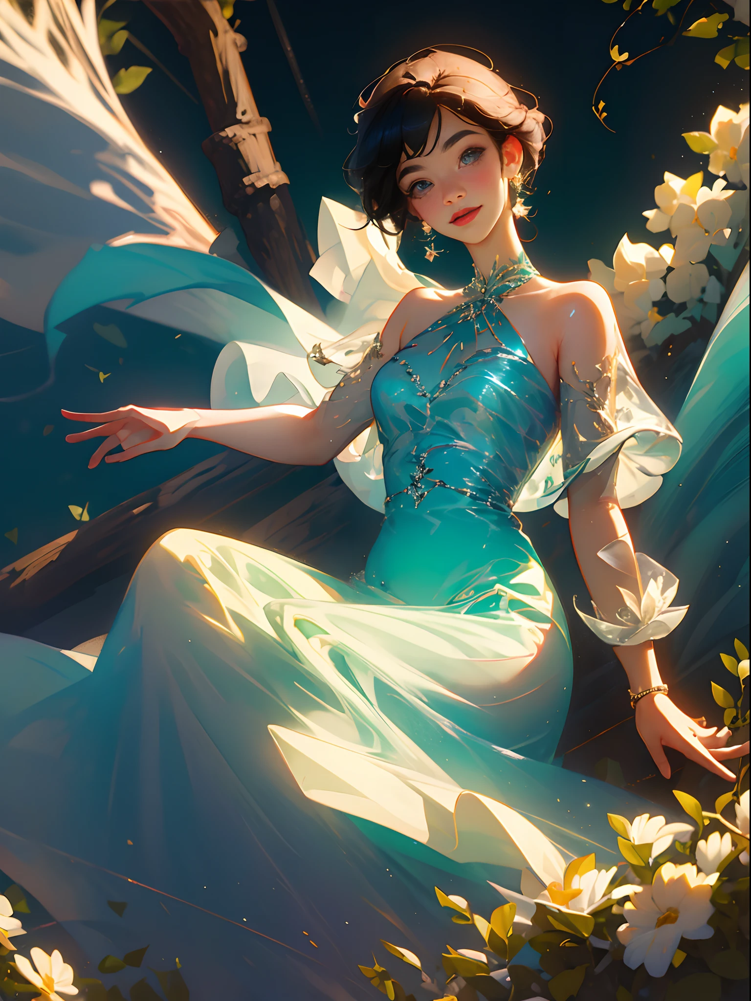 ((masterpiece, highest quality)), at night, boy short hair smile