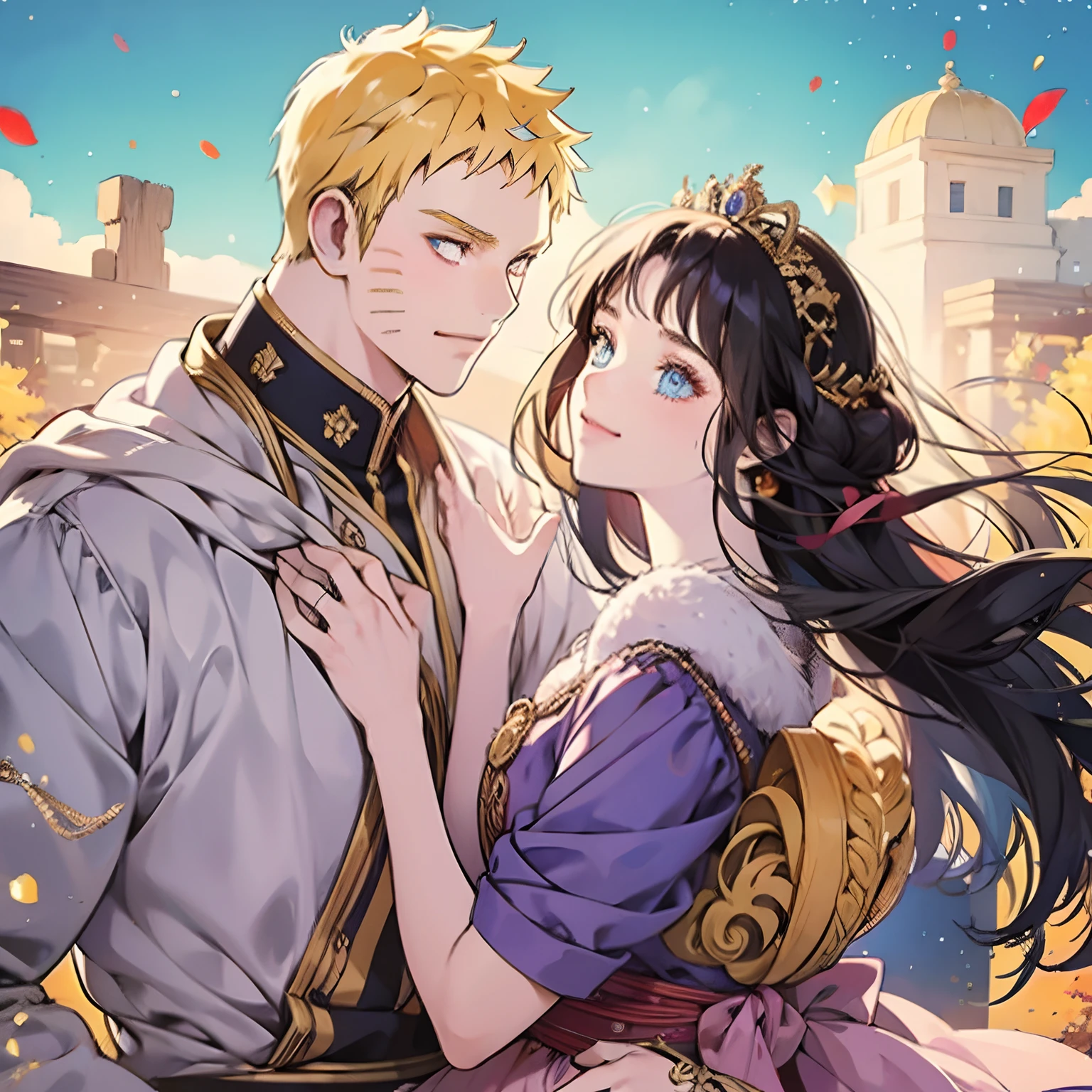 Naruhina, couple, prince and princess, Greek, mythology, crown, tiara, emperor and empress