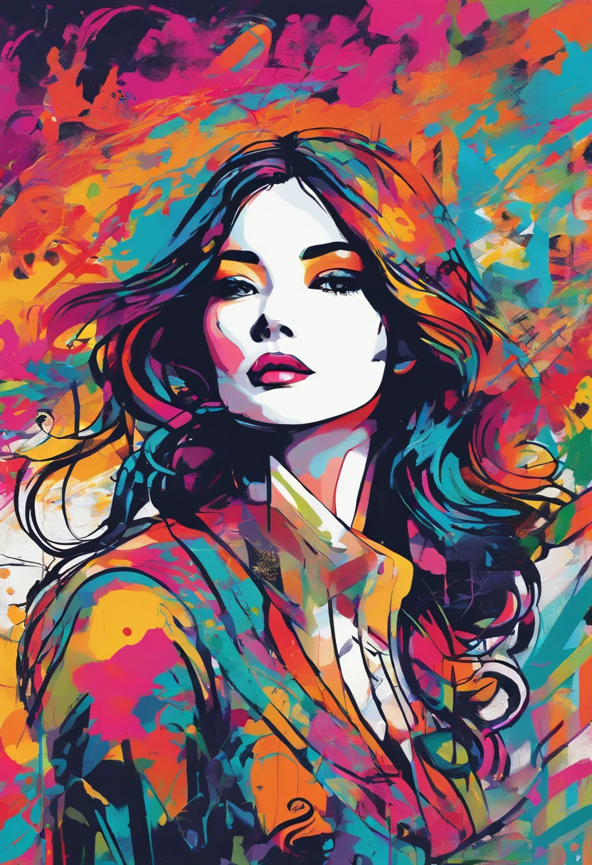 Create digital artwork in Pop Art style,Art inspired by this phrase "Life is not measured by the number of times we breathe, But through moments that take our breath away." Bold and expressive brushstrokes, Beautiful woman, Vibrant colors, Surreal elements, Symbolism, Liu Junyi's artwork