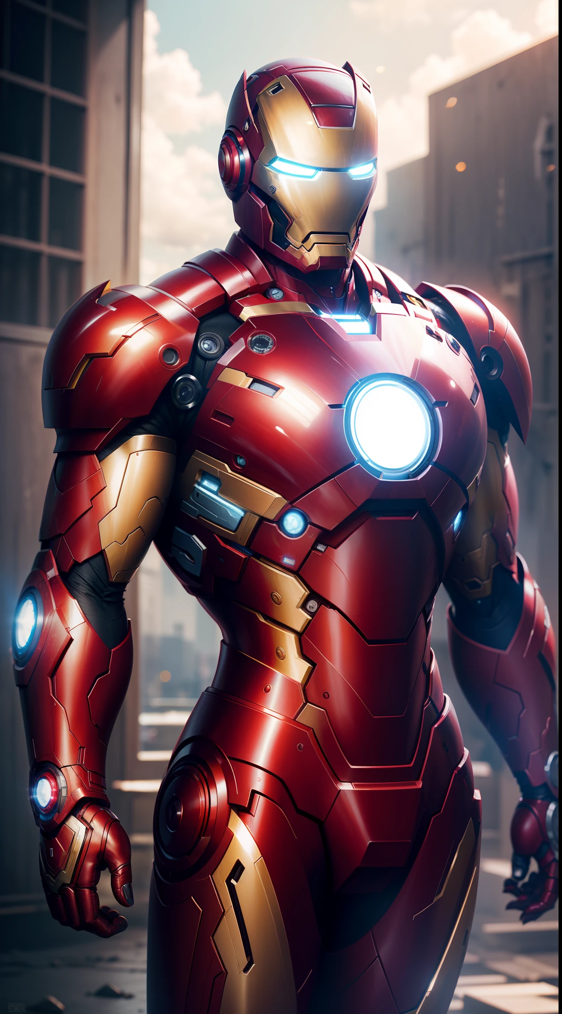 Iron Man Super Strong, Muscular, 35mm lens, photography, The ultra-detailliert, HDR, UHD,8K