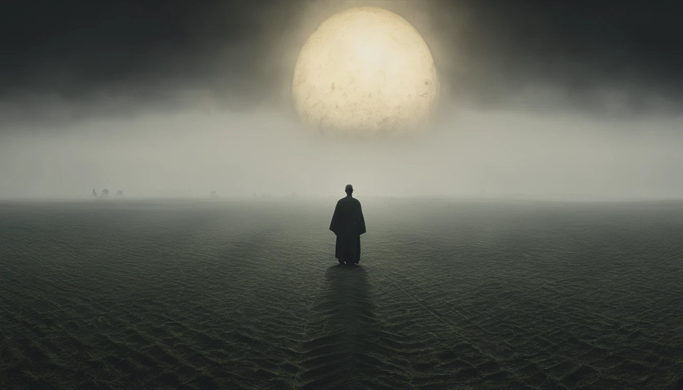 a white path in the middle of a multicolored field, ((((giant sun)))),Rolling green grass, ((Tai chi)),,an ultrafine detailed painting by Daren Bader, shutterstock contest winner, neo-romanticism, soft mist, made of mist, deviantart,Fujifilm XT3,by Steve McCurry, by Alessio Albi, by Lee Jeffries, by Herb Ritts, by Jeremy Man，long shot, clean, wide view, commercial photography