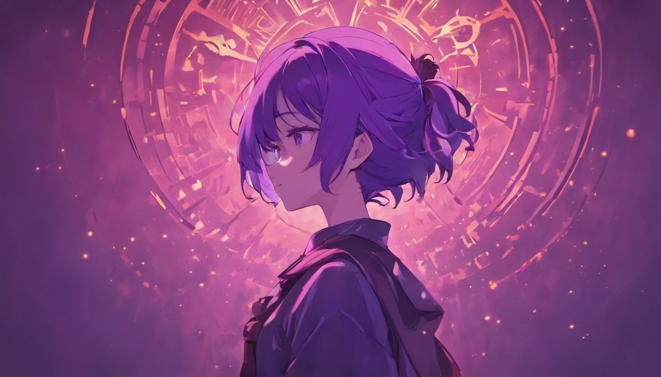 (fundo roxo:1.4),(Silhouette of a man's head, olhos fechados, cabelo curto coloridos, using chemistry mask, Elementos Orientais),(Chinese illustration:1.3,arte em papel:1.3, Arte em papel acolchoado:1.2),( Reasonable design, linhas claras, Alta nitidez,best quality, Very detailed, master part, Efeito de luz do filme, 4k )