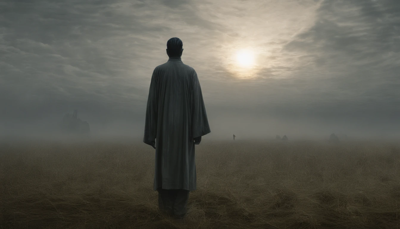 a white path in the middle of a multicolored field, ((((giant sun)))),Rolling green grass, ((Tai chi)),,an ultrafine detailed painting by Daren Bader, shutterstock contest winner, neo-romanticism, soft mist, made of mist, deviantart,Fujifilm XT3,by Steve McCurry, by Alessio Albi, by Lee Jeffries, by Herb Ritts, by Jeremy Man,long shot, clean, wide view, commercial photography