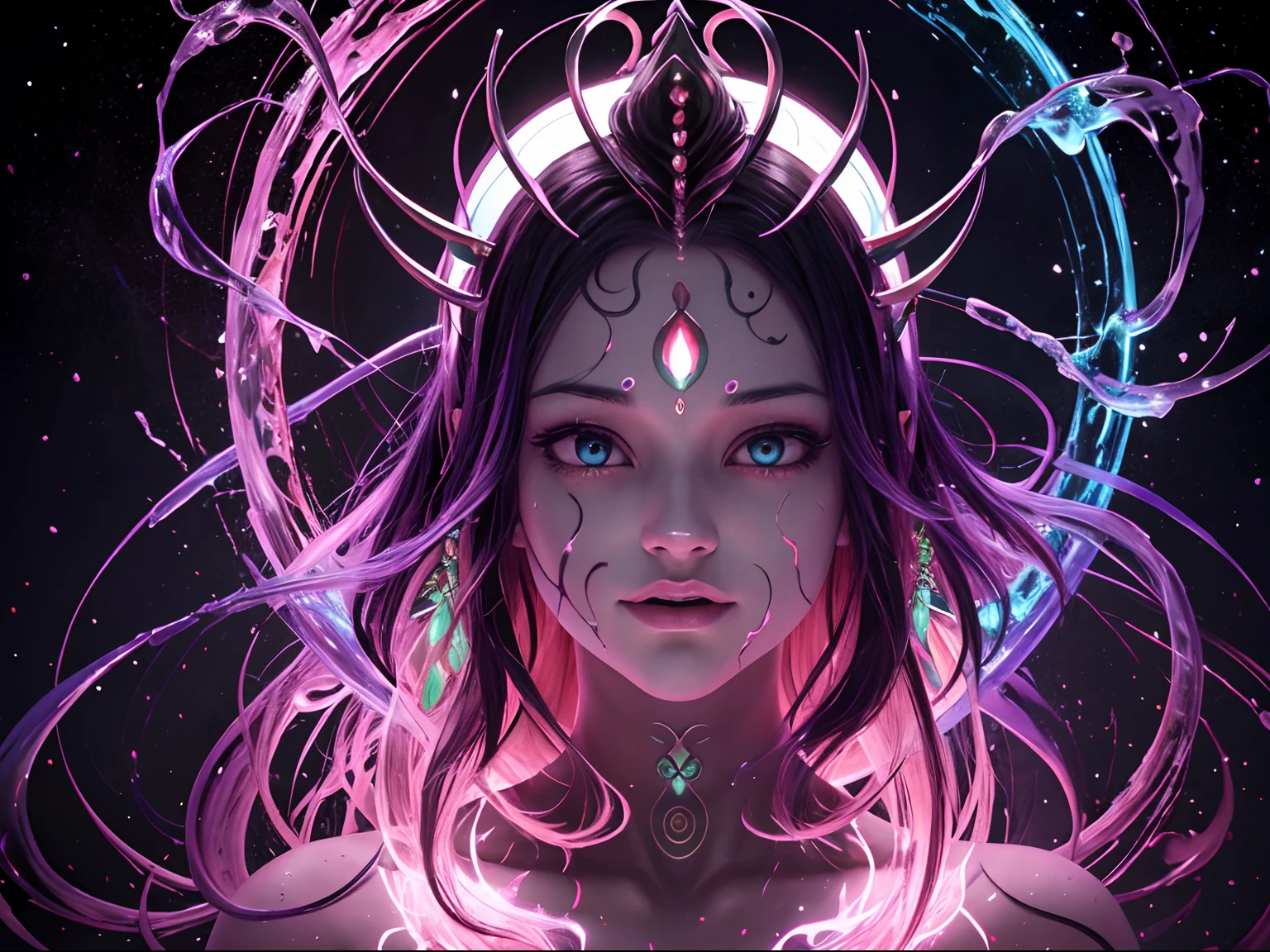 {NEO GOD}{Multiple faces}{an alien}{Chemicals}{Deities}{vhorrified}{Deities々Right}{Beautiful shape}{an oil painting}{hight resolution}{devastated}{Buddha}{Rainbow flesh}{Ultimate form}{Another dimension}{kosmos}{mistic}