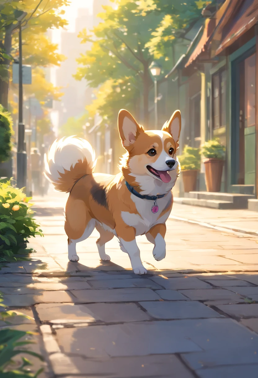 "Generate ultra HD images of chic Pembroke Welsh Corgis, Running dog pose. Use advanced macro photography techniques、Highlight the intricate details of your dog's fur, Erect ears, Expressive eyes and is hanging frisbee. Place the camera at eye level of the dog, Create an intimate connection between the viewer and the subject of the dog. Achieve a large aperture for shallow depth of field, Let the dog stand out clearly against a slightly blurred background. Improve lighting、Emphasize the texture and contour of the dog's body, avec un soft, Remove rough shadows、, Cosy atmosphere. Grab the dog in a relaxed position, But balanced, Show your flexibility and elegance. Try to capture moments in natural motion, Stretching, pubic hair beauty, etc., Convey realism. Implement post-processing techniques to improve image clarity, Contrast, and color balance, Protect all aspects, From the dog's intricate pattern to its intense gaze, Rendered in amazing detail. finally, Convey the gentle beauty and innate grace of the Welsh Corgi Pembroke dog, Capture fleeting moments,Celebrate the unique nature of curiosity and balance in dogs."
