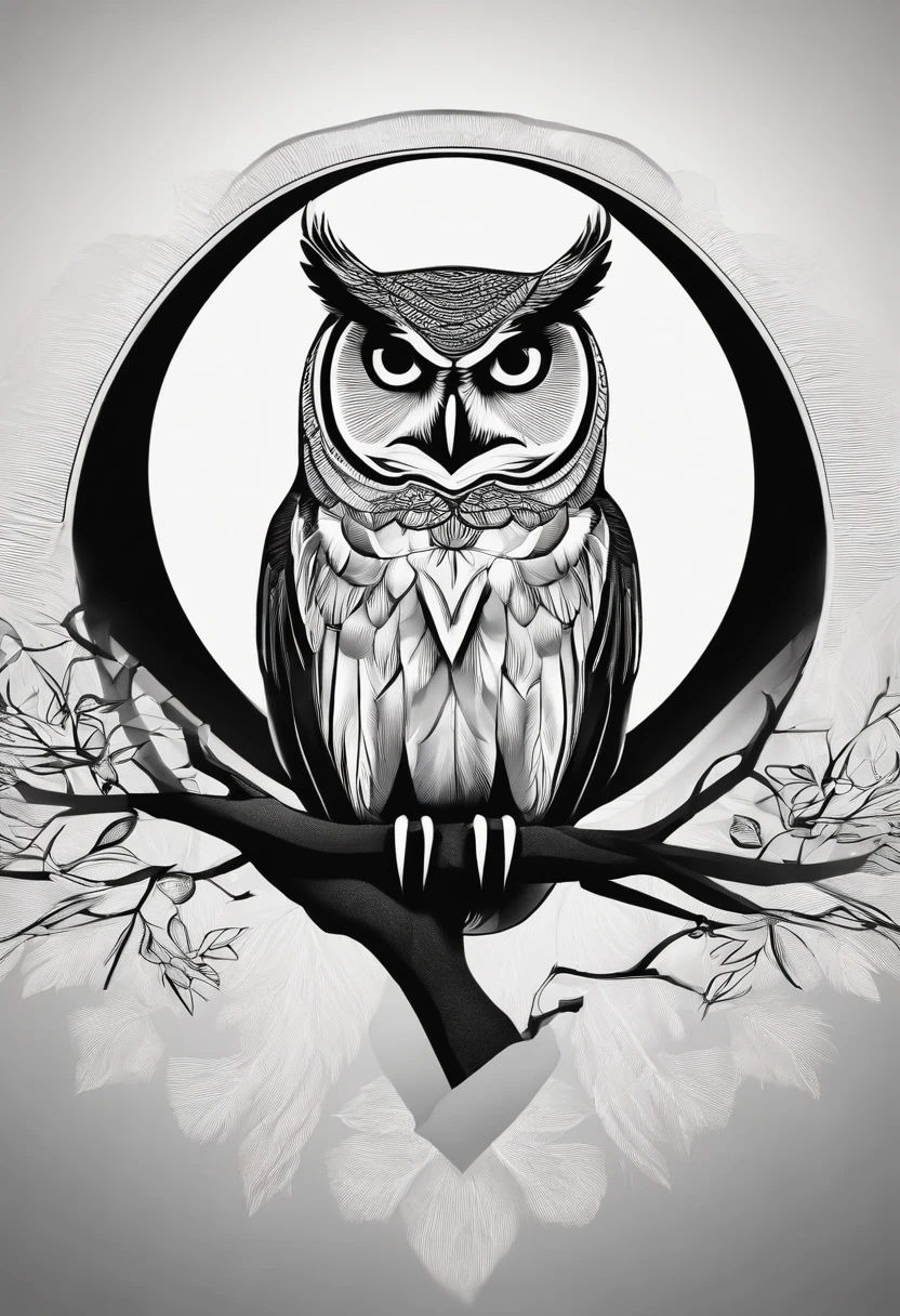 /imagine prompt: smart owl extended wings, geometric illustration, school emblem, in the circle, simple picture, circle from, black and white, sign, simple --no people and surroundings, details