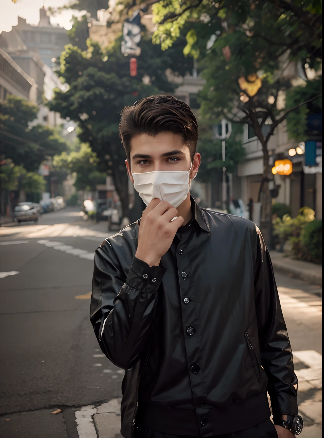 Change background cyperpunk handsome boy realistic.face.8k ultra realistic