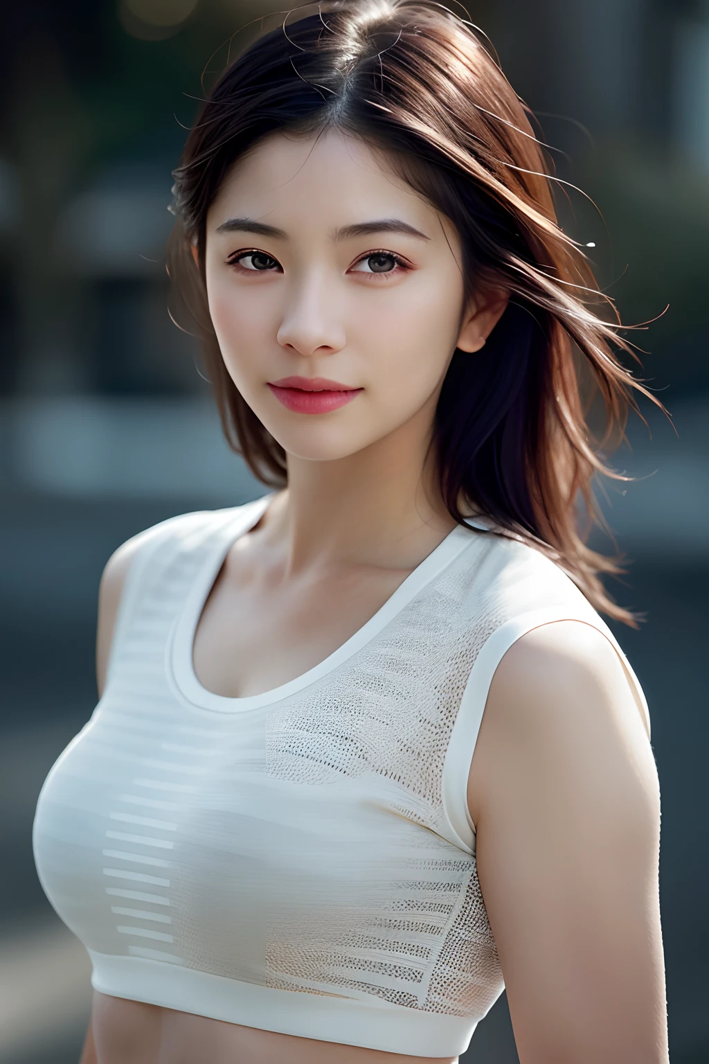 dressed, (photo realistic:1.4), (hyper realistic:1.4), (realistic:1.3),
(smoother lighting:1.05), (increase cinematic lighting quality:0.9), 32K,
1girl,20yo girl, realistic lighting, backlighting, light on face, ray trace, (brightening light:1.2), (Increase quality:1.4),
(best quality real texture skin:1.4), finely detailed eyes, finely detailed face,
(tired and sleepy and joy:0), (laugh:0), face closeup, t-shirts,
(Increase body line mood:1.1), (Increase skin texture beauty:1.1)