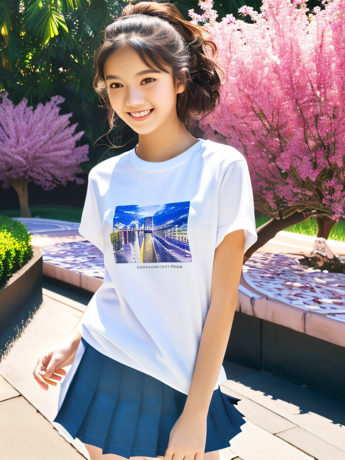 (full body),1 girl,high school student,plain white t-shirt,light smile,
master piece,8k,(master piece,ultra high resolution:1.5),(master piece,photorealistic:1.5),(master piece,best quality,ultra detailed:1.5) master piece,detailed eyes,master piece,detailed face,