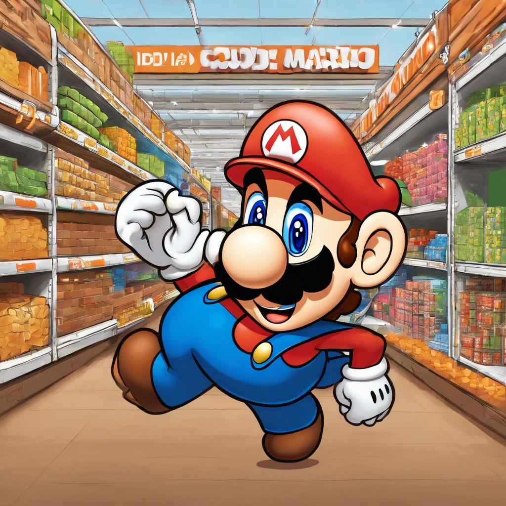 SuperMario working in Home Depot as an employee