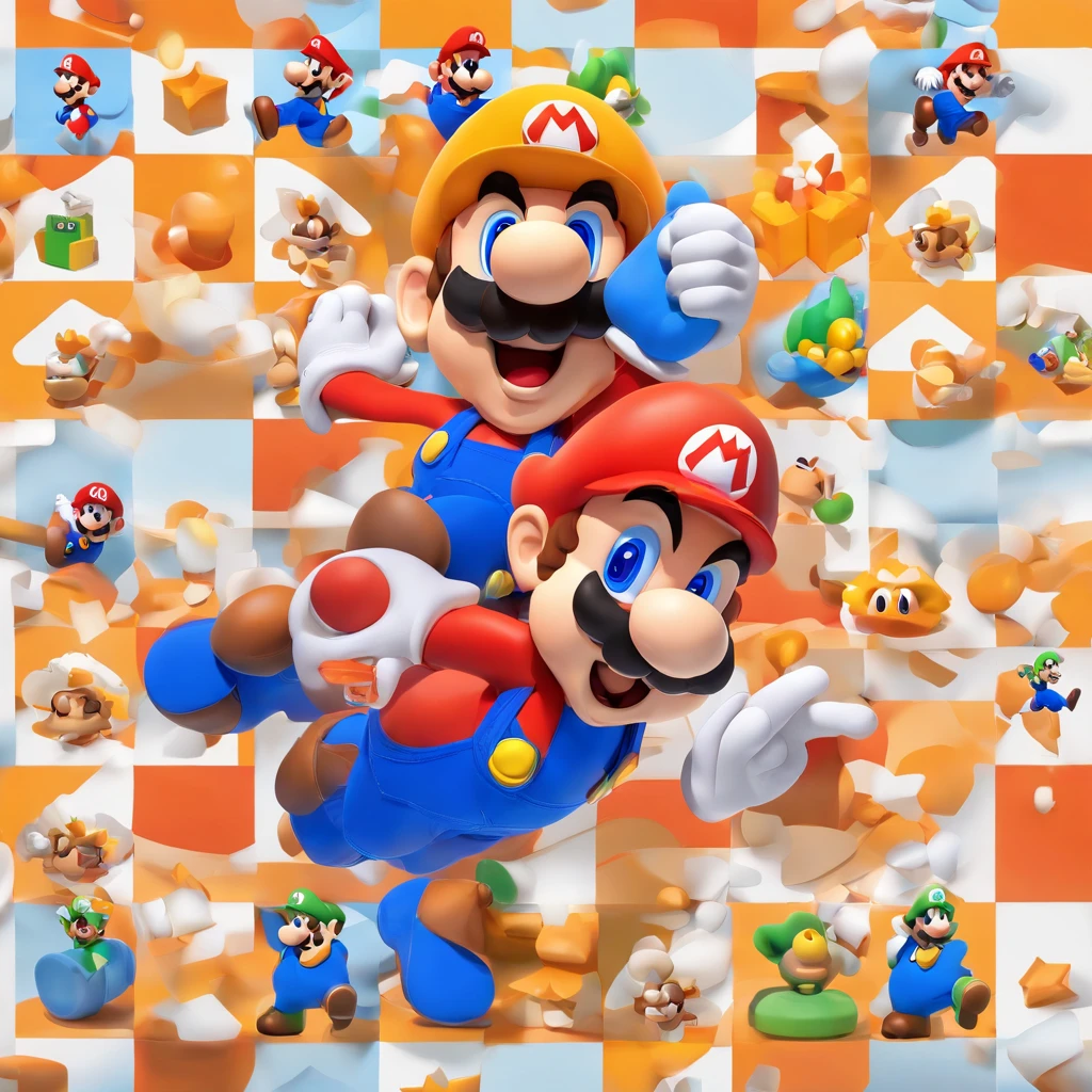 (Mario), character design, Nintendo Super Mario, (blue eyes, red hat, orange apron , orange suspenders, orange and black gloves, )super cute blind box style, chibi, full body, exaggerated expressions and actions, clean background, bright iridescent highlights, studio lighting, atmospheric lighting, with exquisite texture, high detail, high resolution, c4d, 3D, Blender, 8k, best quality, ultra high definition, (Mario as a Home Depot associate), (Home Depot), (The Home Depot), (Mario as a Home Depot Employee)