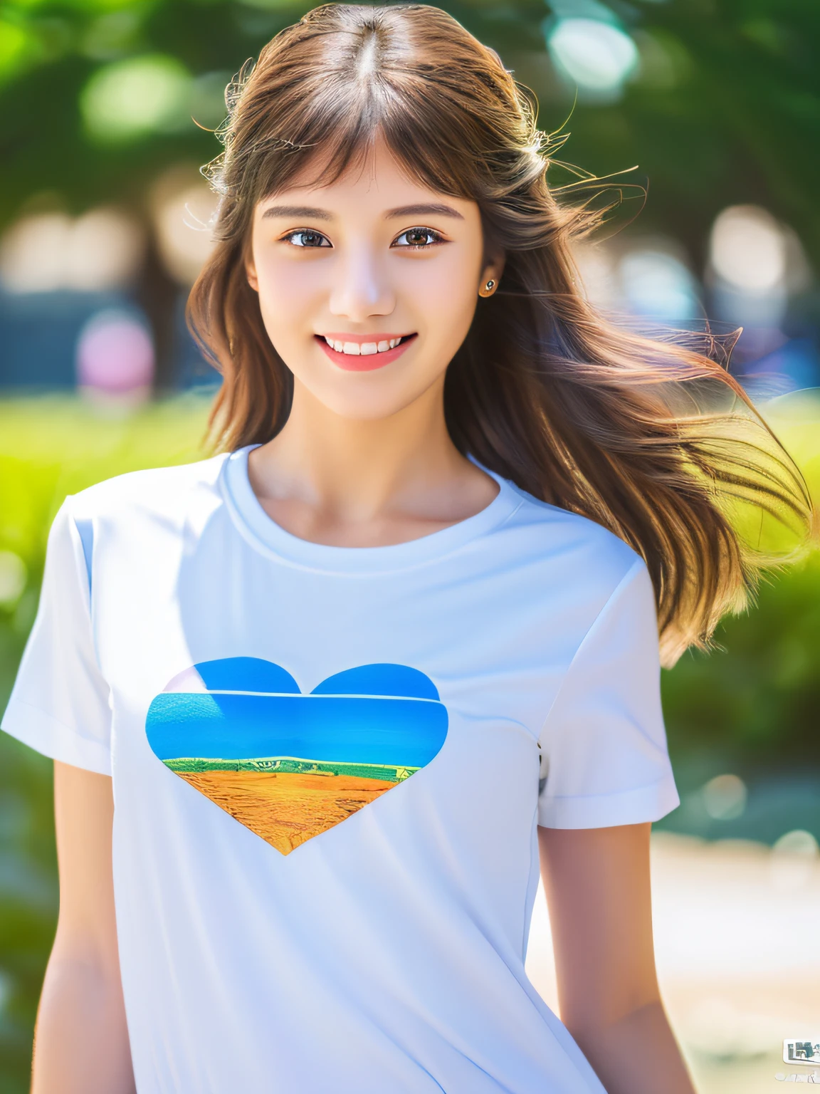 1 girl,(full body),high school student,(plain white t-shirt:1.2),light smile,
master piece,8k,(master piece,ultra high resolution:1.5),(master piece,photorealistic:1.5),(master piece,best quality,ultra detailed:1.5) master piece,detailed eyes,master piece,detailed face,