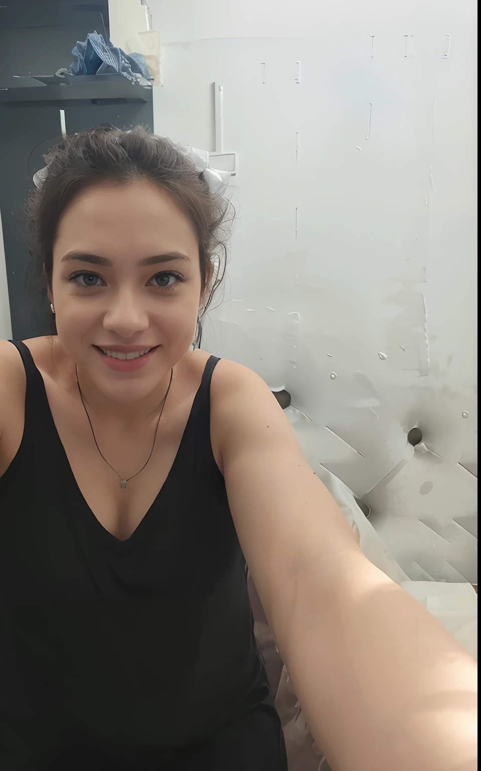 Change cloth colour to white , change background, correct the image , hyper realistic