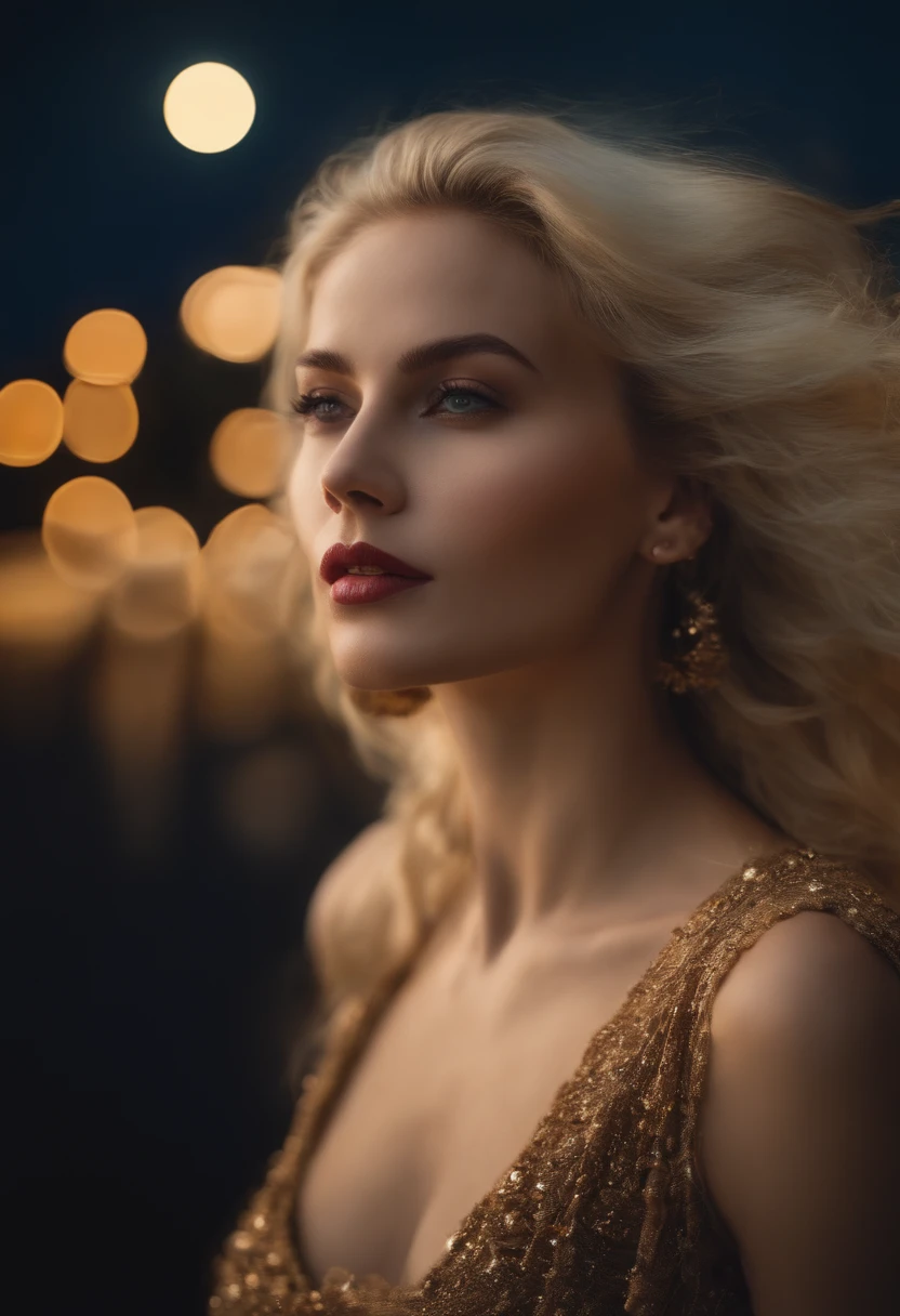 A detailed image of | a beautiful blonde woman dressed in bytes of data - extra shine theme |, rich colors, Cinematic