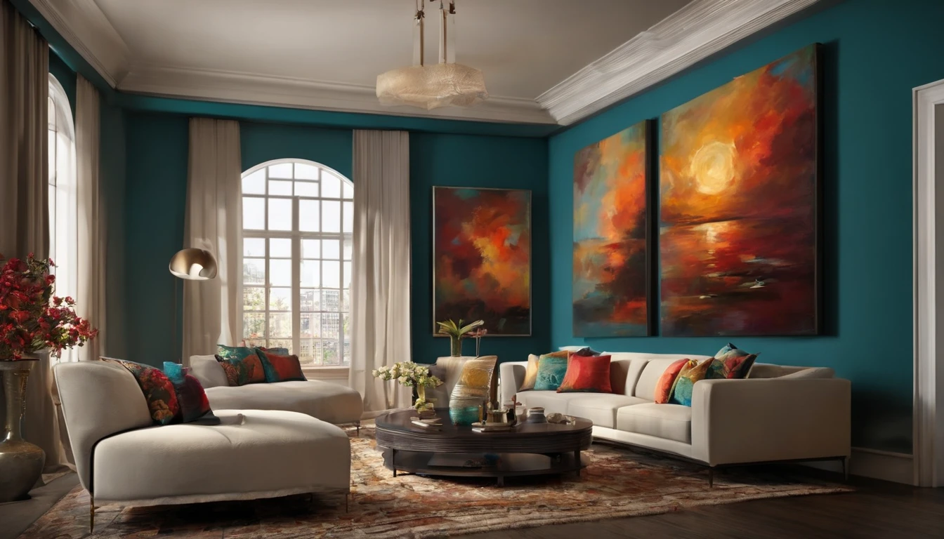 Living Room, Hanging Paintings, Abstract art