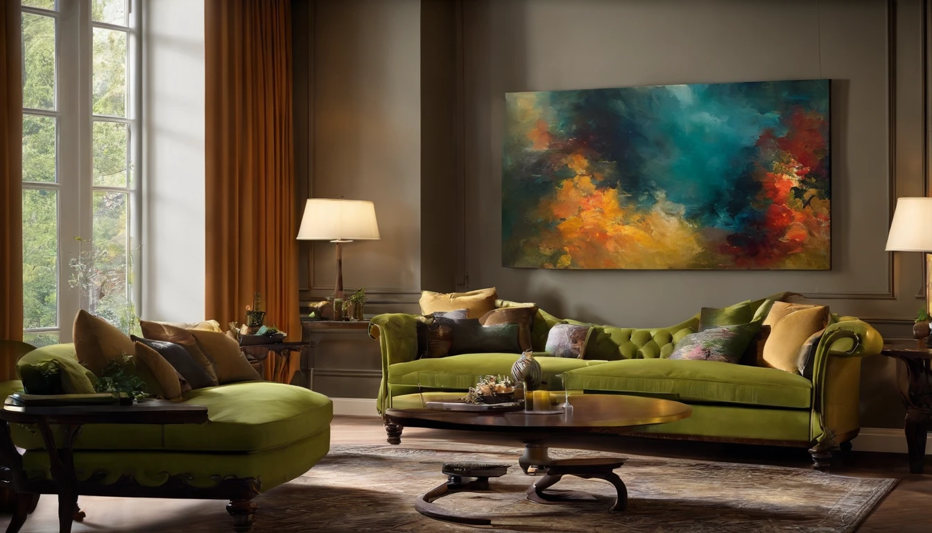 Living Room, Hanging Paintings, Abstract art