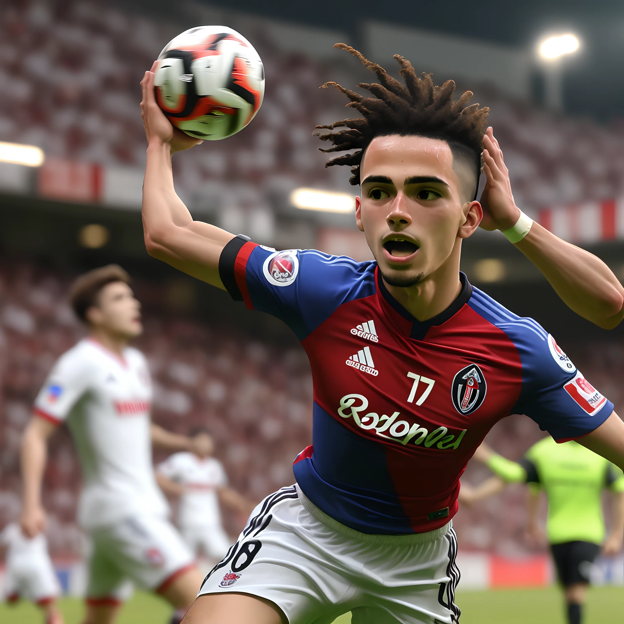 Renato Rocha playing for São Paulo football club scoring a header