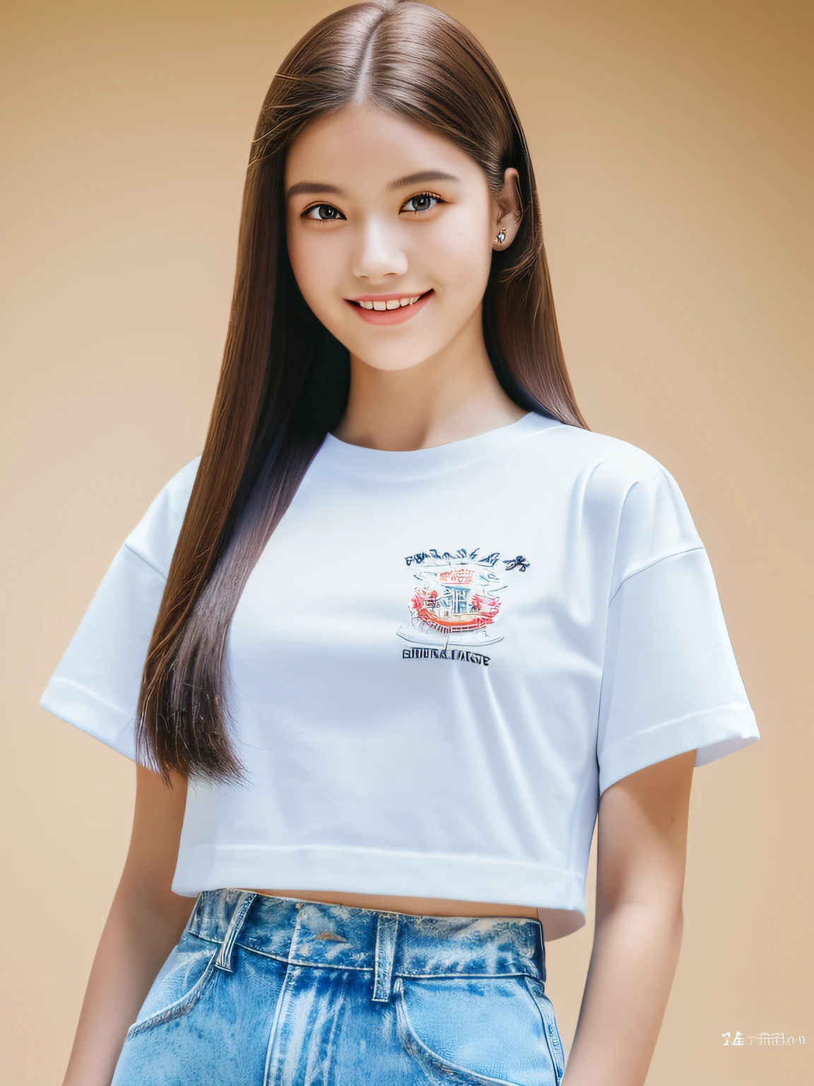 (full body),1 girl,high school student,(plain white t-shirt:1.3),light smile,
master piece,8k,(master piece,ultra high resolution:1.5),(master piece,photorealistic:1.5),(master piece,best quality,ultra detailed:1.5) master piece,detailed eyes,master piece,detailed face,