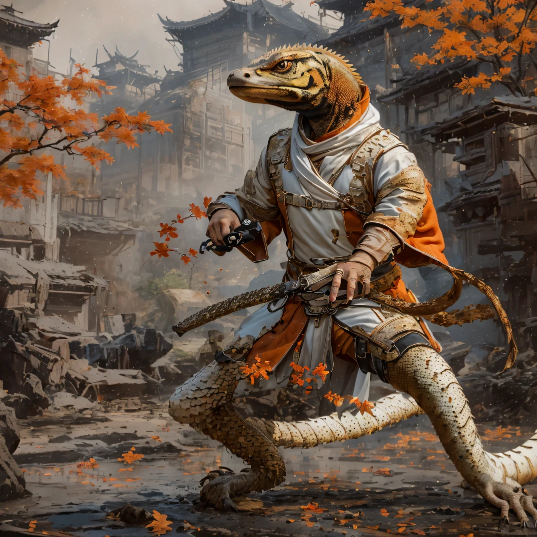 Rust monitor lizard 32K,Red and White Immortal Demon Realm, Chance encounter with Liu Hanshu, He saw in him his former self, It was decided to take him as an apprentice, Teach him how to protect himself, But because of the Tibetan star map, Phoenix and the Liu family、The Jade Sword Sect establishes relationships, It opens with the death of Liu Hanshu, Qin Yu embarked on the road of confrontation with a strong enemy, Working hard, Make yourself stronger, Stick to your own core path of justice, (Rust monitor lizard)eyes filled with angry,The red and white nine-tailed fox clenched its fists,Rush up,Deliver a fatal blow to your opponent,full bodyesbian,Full body copper monitor lizard mage 32K(Masterpiece Canyon Ultra HD)Rust monitor lizard phoenix(canyons)Climb the streets, The scene of the explosion(rust), (Rust monitor lizard), Rust monitor lizard's angry fighting stance, looking at the ground, Batik linen bandana, Chinese red and white pattern long-sleeved garment, Canyon red-white-copper monitor lizard(Abstract propylene splash:1.2)Red White(realisticlying:1.4),Black color hair,Rust monitor lizard details, RAW photogr, Sharp Re, Nikon D850 Film Stock Photo by Jefferies Lee 4 Kodak Portra 400 Camera F1.6 shots, Rich colors, ultra-realistic vivid textures, Dramatic lighting, Unreal Engine Art Station Trend, cinestir 800,Red and white fog,(((Jungle Canyon)))The wounded lined up in the streets(vale)Climb the streets,Movie master real-time image quality(tmasterpiece,k hd,hyper HD,32K) (Linen batik scarf), Combat posture, looking at the ground, Linen bandana, Rust long-sleeved clothing, Morning rust monitor lizard(Abstract gouache splash:1.2), Dark clouds lightning background,sprinkling
