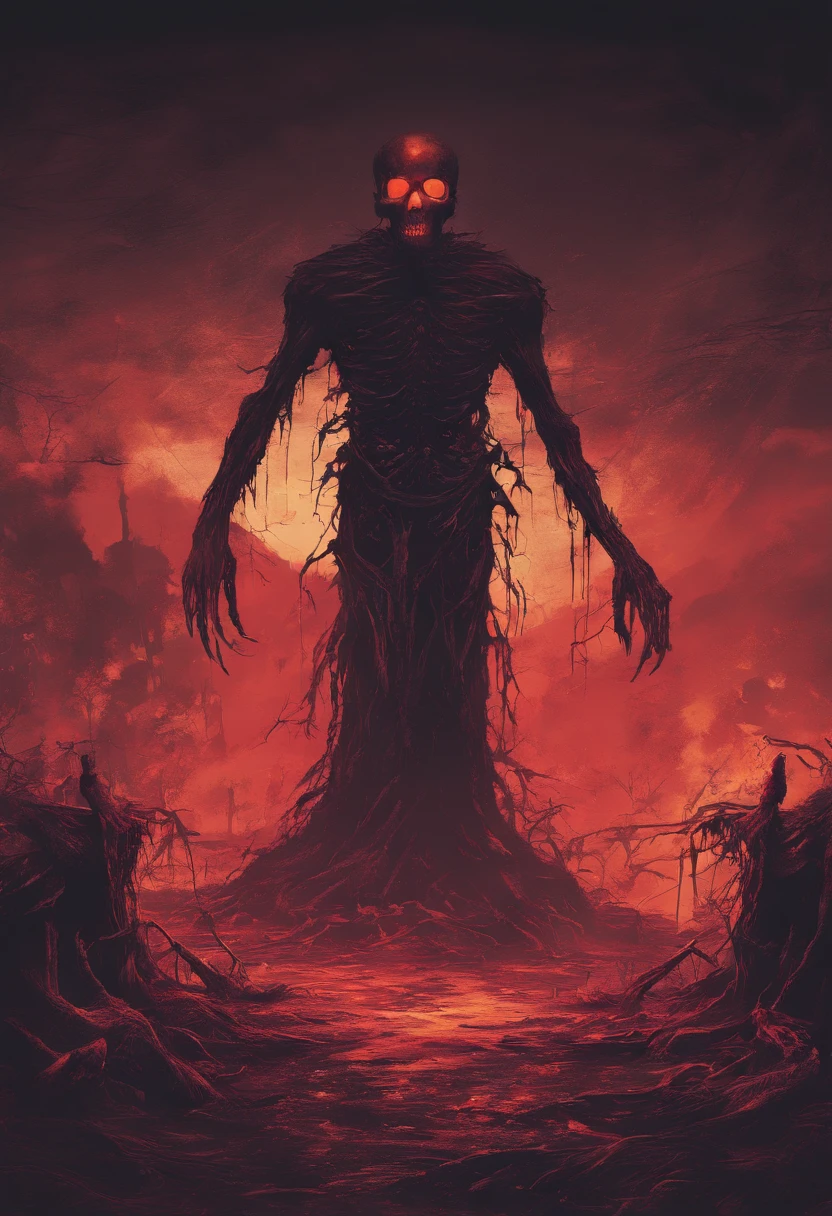 macabre style An ancient tree monster awakens from its slumber, within the heart of a vast forest, Once a mighty tree ransformed by some unknown force into a grotesque amalgamation of nature, fantasy horror, Its bark peels away to reveal jagged spikes and razor-sharp thorns, tendrils of mist creep closer as it stretches its arms skyward, preparing to assert dominion over its surroundings, The air is thick with tension as nearby animals flee in terror, style of Peter Mohrbacher, . dark, gothic, grim, haunting, highly detailed,