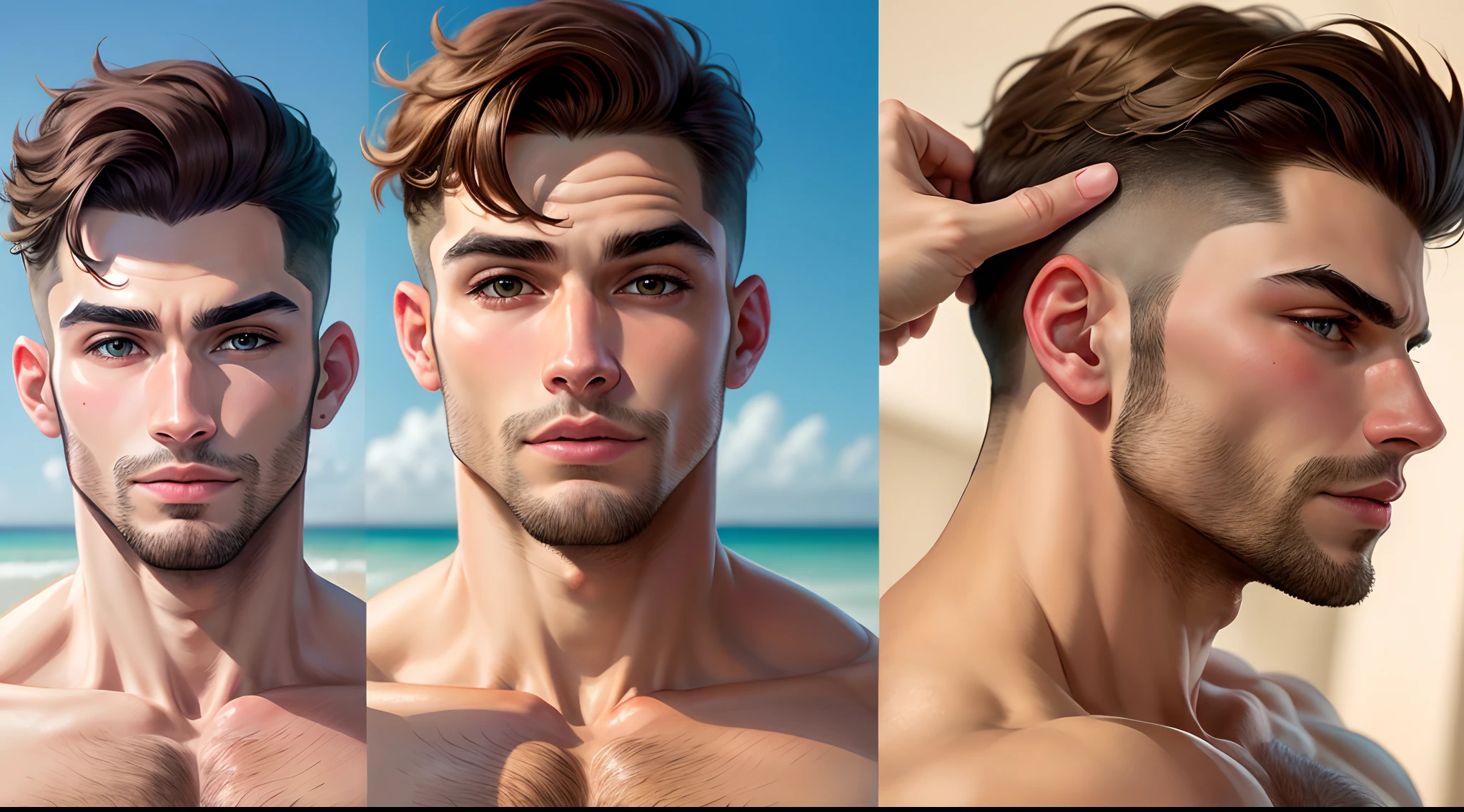 Corpo masculino shepado sem rosto feito de desenho a lapis