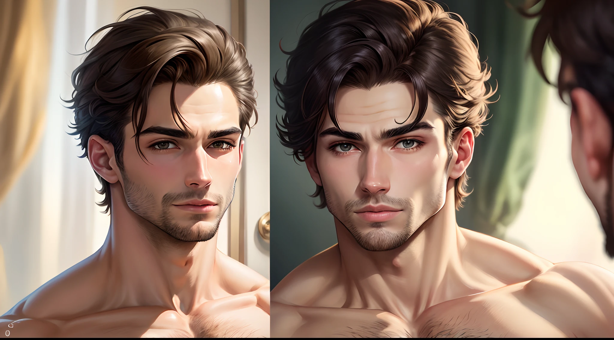 Corpo masculino shepado sem rosto feito de desenho a lapis