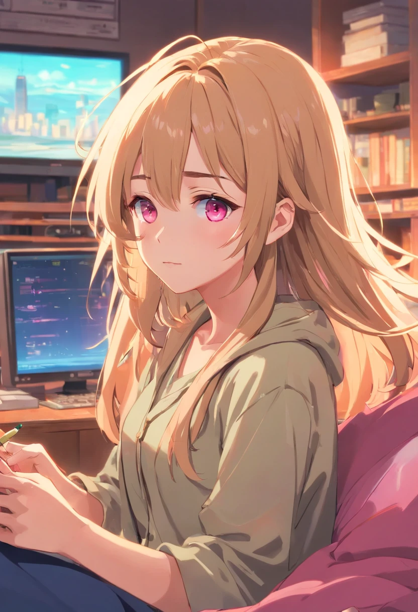 Girl、soio、Royal sister,Tsundere、Moody、Predisposition to depression、dreads、Force yourself to laugh、honor student、looks smart、Know、long whitr hair、Pink eyes、coward、Hut、sitting in the couch