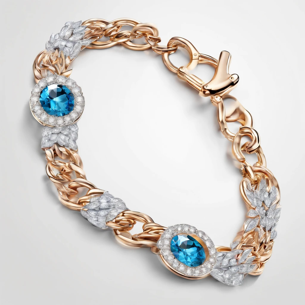 A bracelet on white background, tennis bracelet,chain of brilliants , shiny jewelry, hyper realistic , details in brilliant and stone,