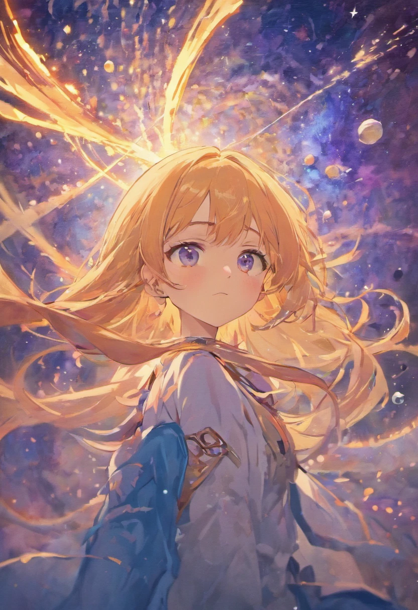 masutepiece, Best Quality, the Extremely Detailed CG Unity 8K Wallpapers, paper cut, (Detailed face), Detailed eyes, Bright sky nebula, 2 females, : 16、productive activity