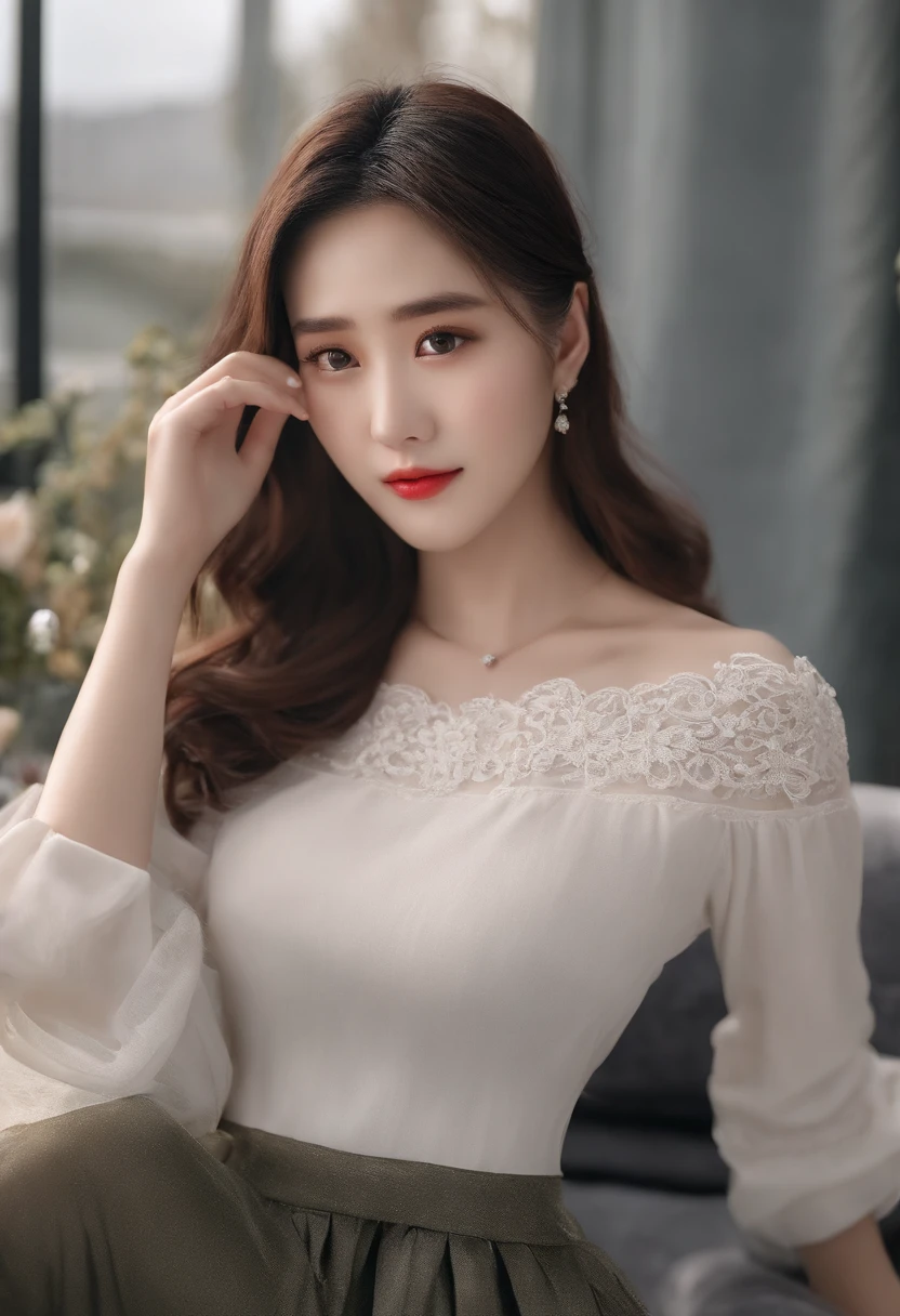 ((Best quality, 8K, Masterpiece: 1.3)),Winters,snow landscape,Beautiful age girl, 20-year-old beauty,Pure beauty, In addition, Melon face,Danfeng Eyes,二重まぶた,Lying silkworm eyebrows,long eyelasher,Black eyes,Dark black hair,The body is elegant and colorful,Reveals a slender waist,Friendly and lovely, Sweet smile, Pure desire,(Upper Eye,grinning smile:1.5), Slender body, (s whole body), (Tilted head), ((looking at the camera in)), Medium black silky loose waves,, Long flowing shoulders,Random color,Wear a long sweater,围巾,depth of fields,Real light,Ray traching,OC renderer,UE5 renderer,Hyper-realistic,best qualtiy,8K,Works of masters,super-fine,Detailed pubic hair,Correct anatomy, thicc, Gorgeous young Korean woman, beautiful Korean women, character is in her natural pose, From the front, Tight fit, Good hips and long legs, curvy hourglass figure,(Coquettish,Hot,wave,Coquettish,Hot,expressioness),Hot and lovely woman,