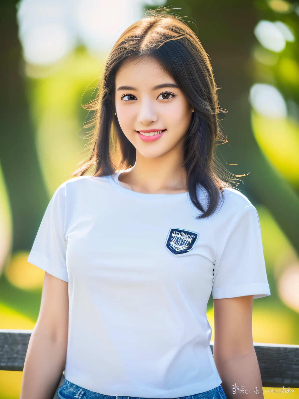 (full body),1 girl,high school student,(plain white t-shirt:1.4),light smile,
master piece,8k,(master piece,ultra high resolution:1.5),(master piece,photorealistic:1.5),(master piece,best quality,ultra detailed:1.5) master piece,detailed eyes,master piece,detailed face,