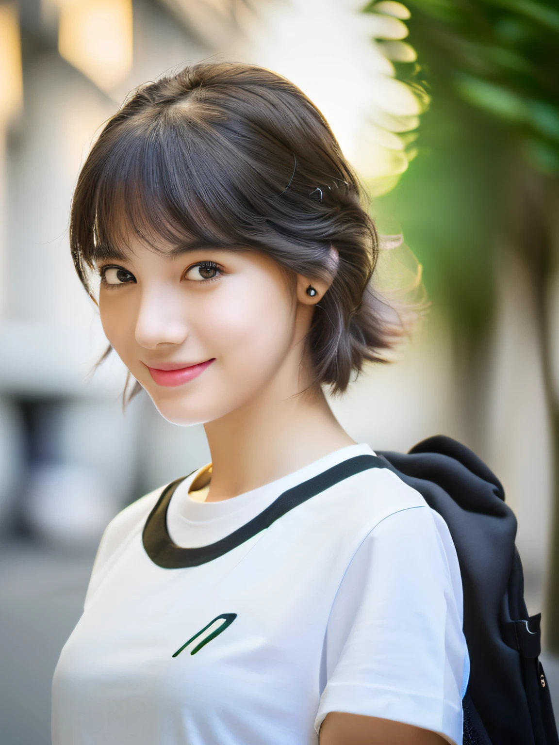 (full body),1 girl,high school student,(plain white t-shirt:1.4),light smile,
master piece,8k,(master piece,ultra high resolution:1.5),(master piece,photorealistic:1.5),(master piece,best quality,ultra detailed:1.5) master piece,detailed eyes,master piece,detailed face,