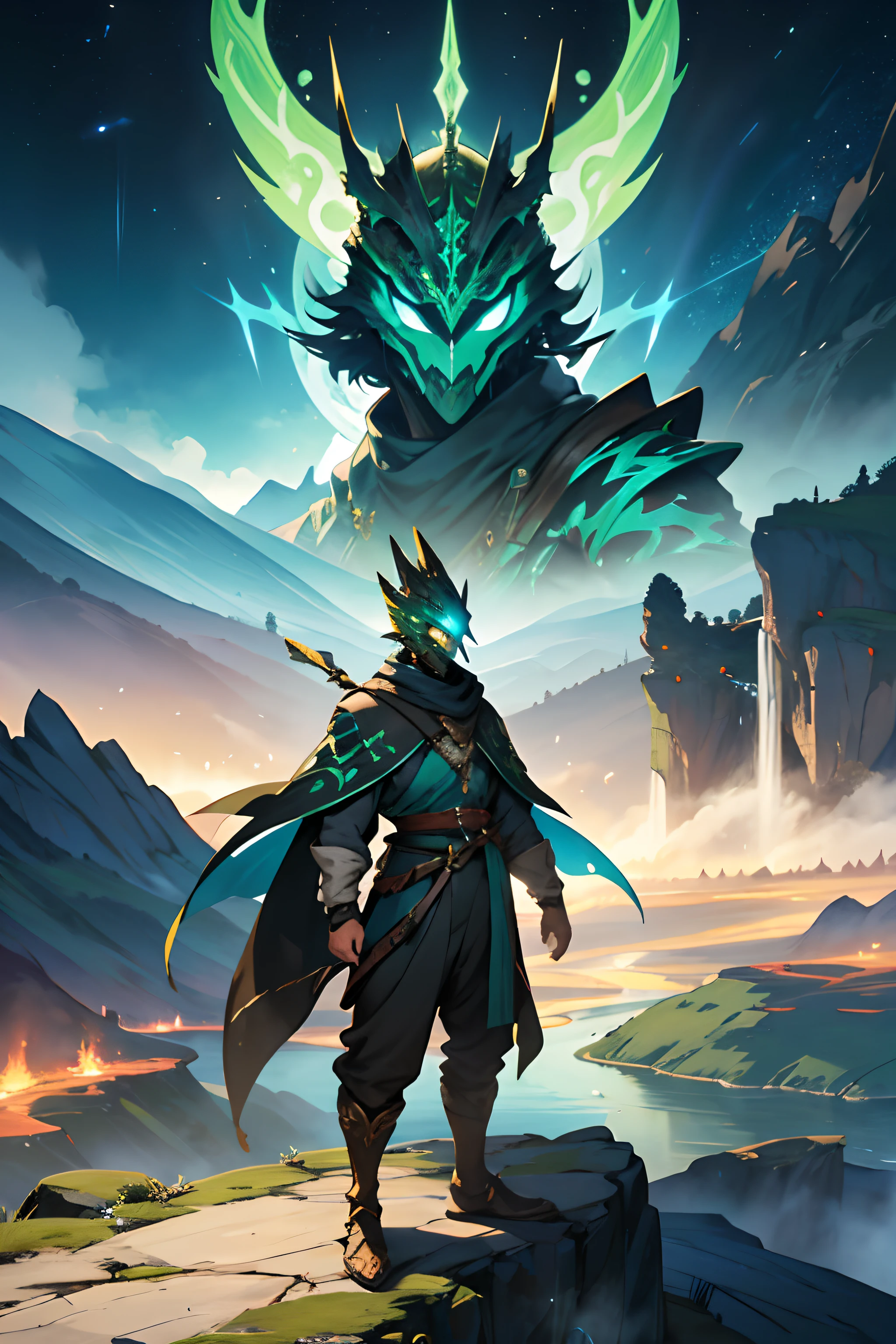 TerraformWarden, the master of Terraform Touch, commands the very earth itself. In the heart of a serene, untouched landscape, they stand with an air of quiet authority. Their presence is a harmonious blend of human and elemental forces, one hand gently caressing the earth while the other extends toward the horizon. As their fingertips make contact with the ground, the very terrain responds to their command, forming rolling hills and serene rivers with a single touch. Their mask carries a sense of ancient wisdom, a testament to their profound connection with the land. TerraformWarden exudes an aura of serenity and power, captivating all who witness their mastery over the elements.
