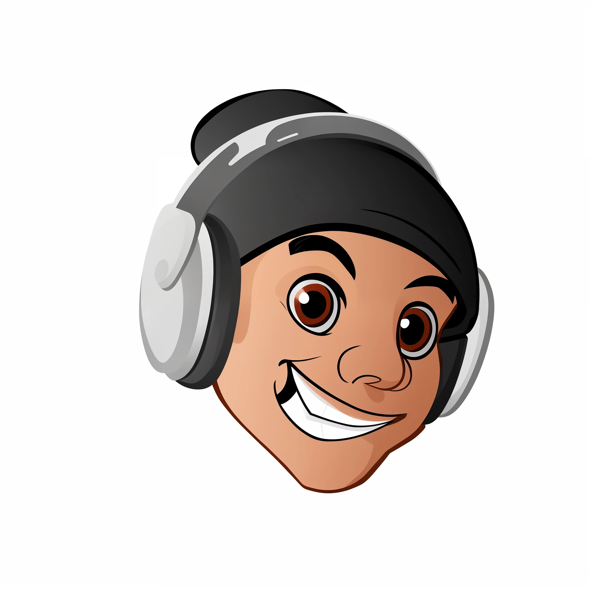 Cartoon image of a man with headphones on his head, arte dos desenhos animados, com fones de ouvido, com fones de ouvido, emote twitch, headphones on head, ele tem fones de ouvido, headphones on head, avatar para o site, Avatar de videogame, cara dos desenhos animados, design de adesivo do telegrama, Retrato de Lucha Libre DJ, Cartoon style illustration, in cartoon style, DJ, digital character illustration
