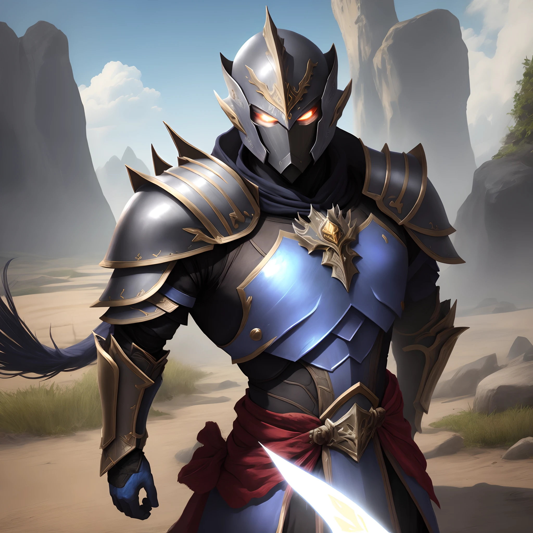 Black armor
Master of fate 
God of gods
Ruler of the forbidden realm