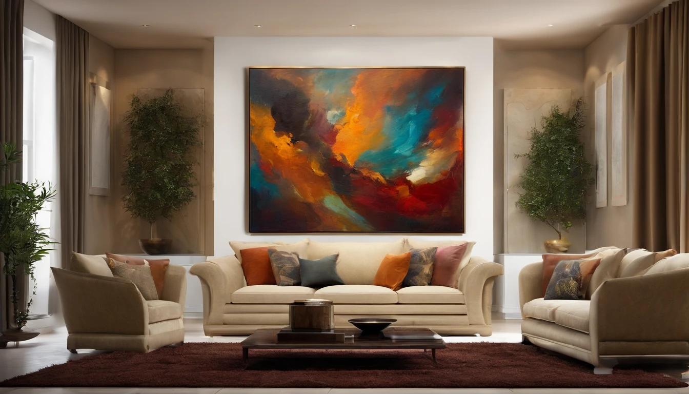 Living Room, Hanging Paintings, Abstract art