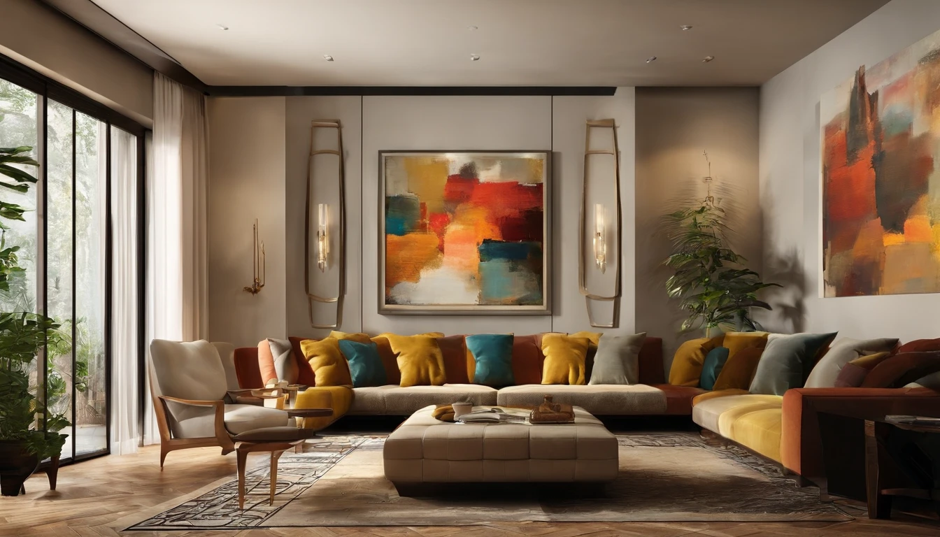 Living Room, Hanging Paintings, Abstract art