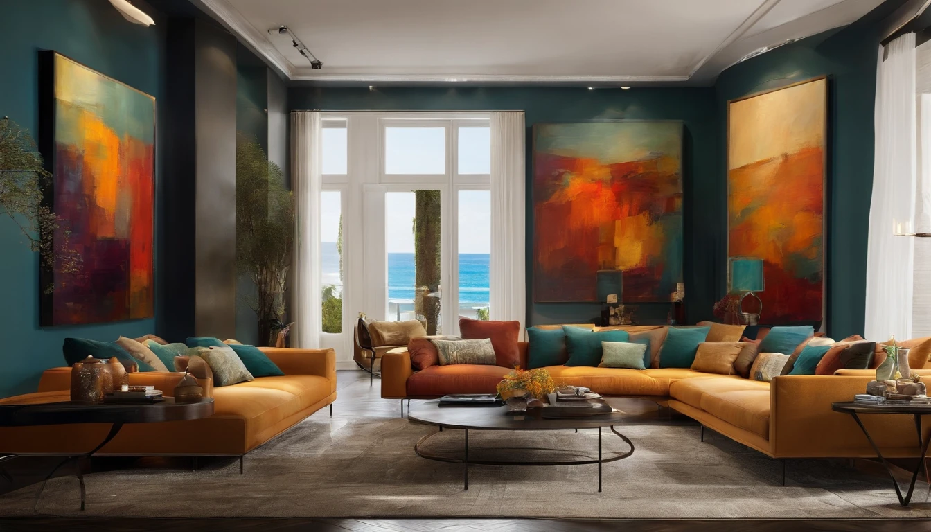 Living Room, Hanging Paintings, Abstract art