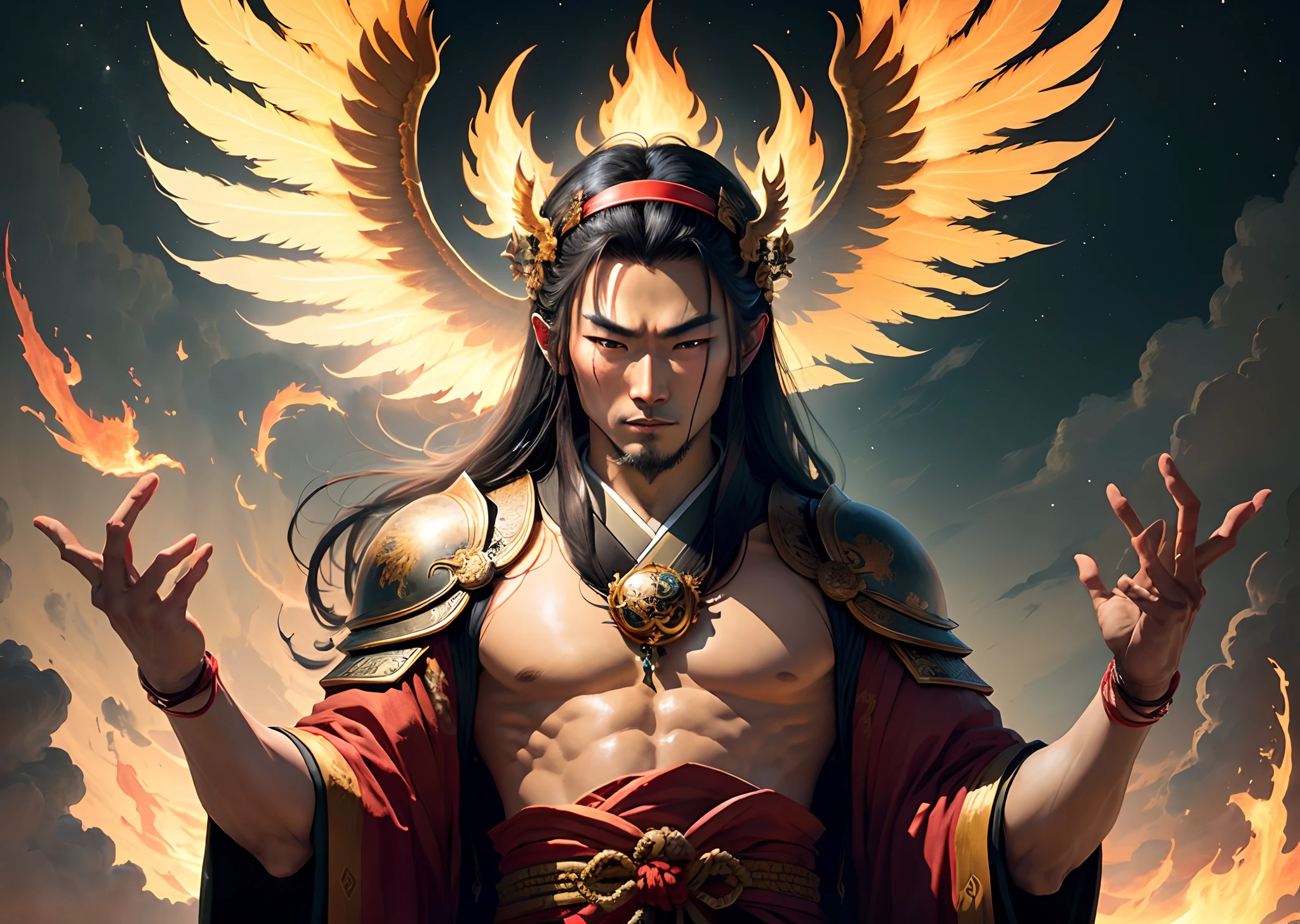 Japanese God Facing Phoenix