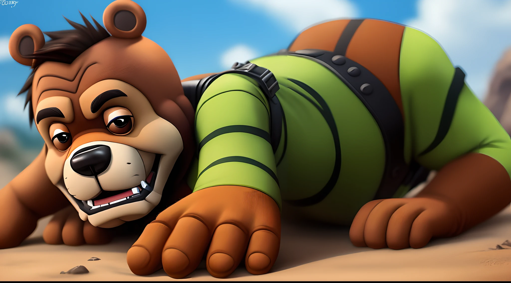 Freddy fazbear comprimentando ben10