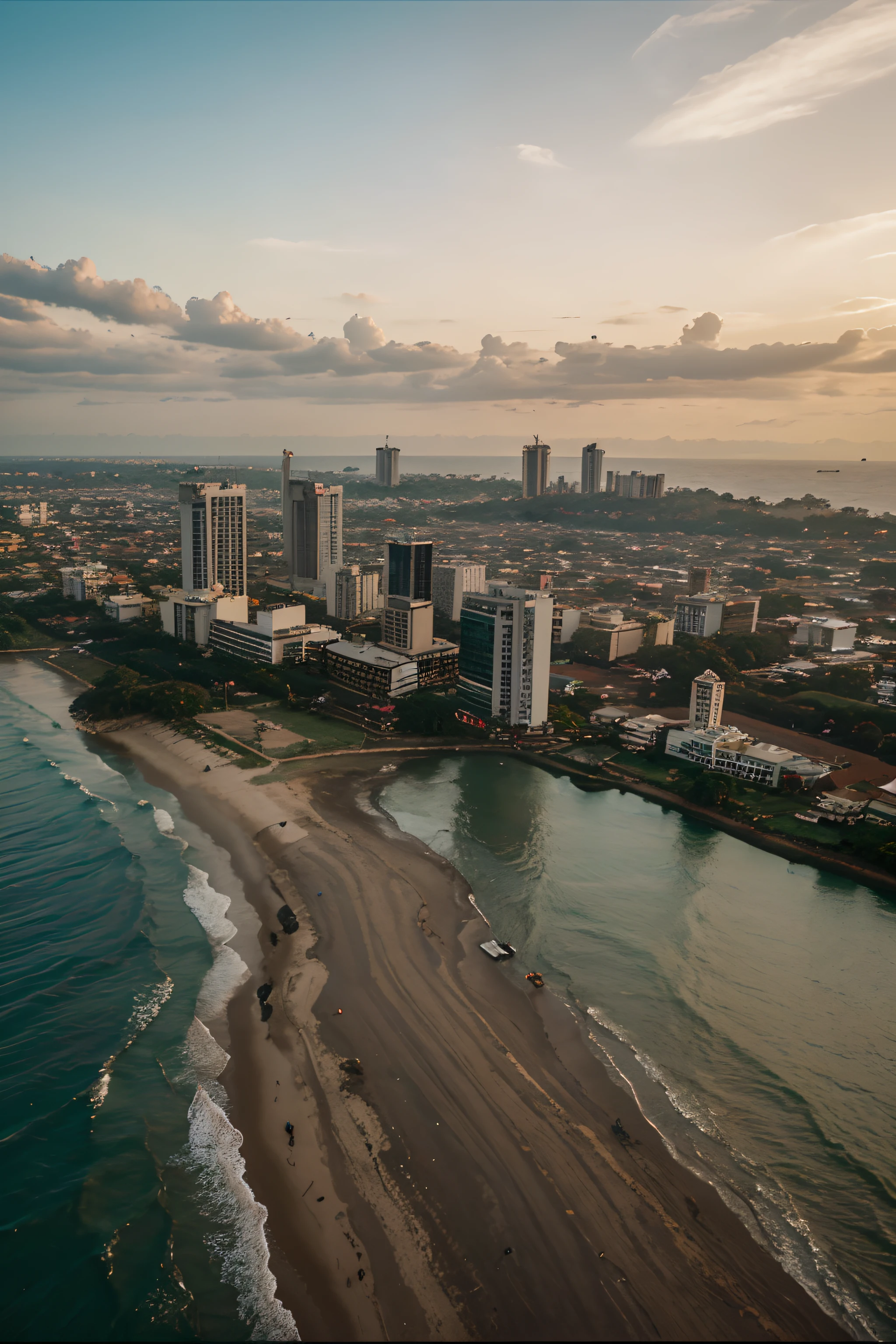 sri lanka, colombo city, cinematic, drone view. 8k. ancient,