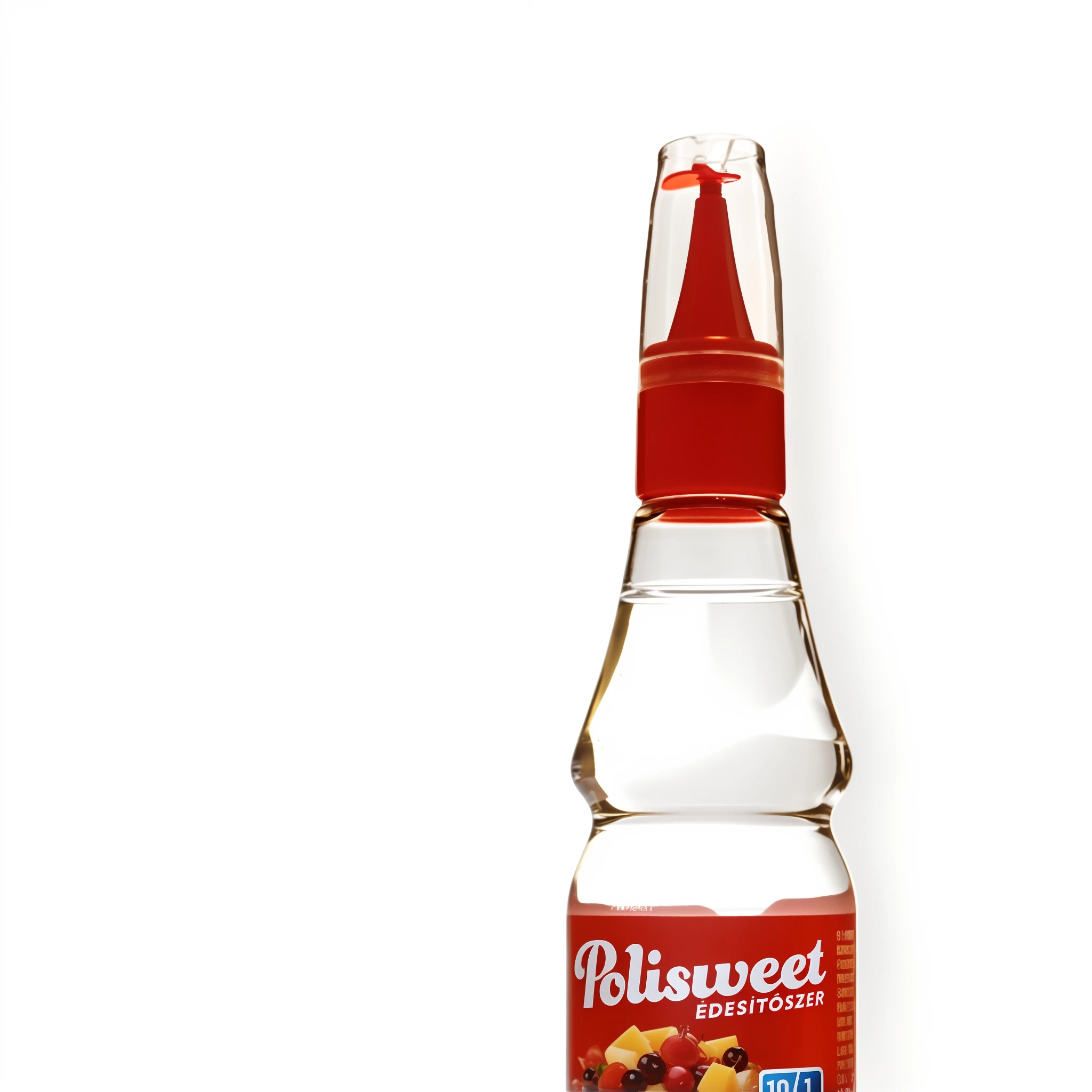 a close up of a transparent bottle of liquid with a red cap, transparent liquid, realistic flavor, sweet almost oil, commercial product photography, product photo, high quality product photo, official product photo, product photograph, oil, oil to waist, product photography, liquid smoke twisting, bottle, professional product photo, leave the tag